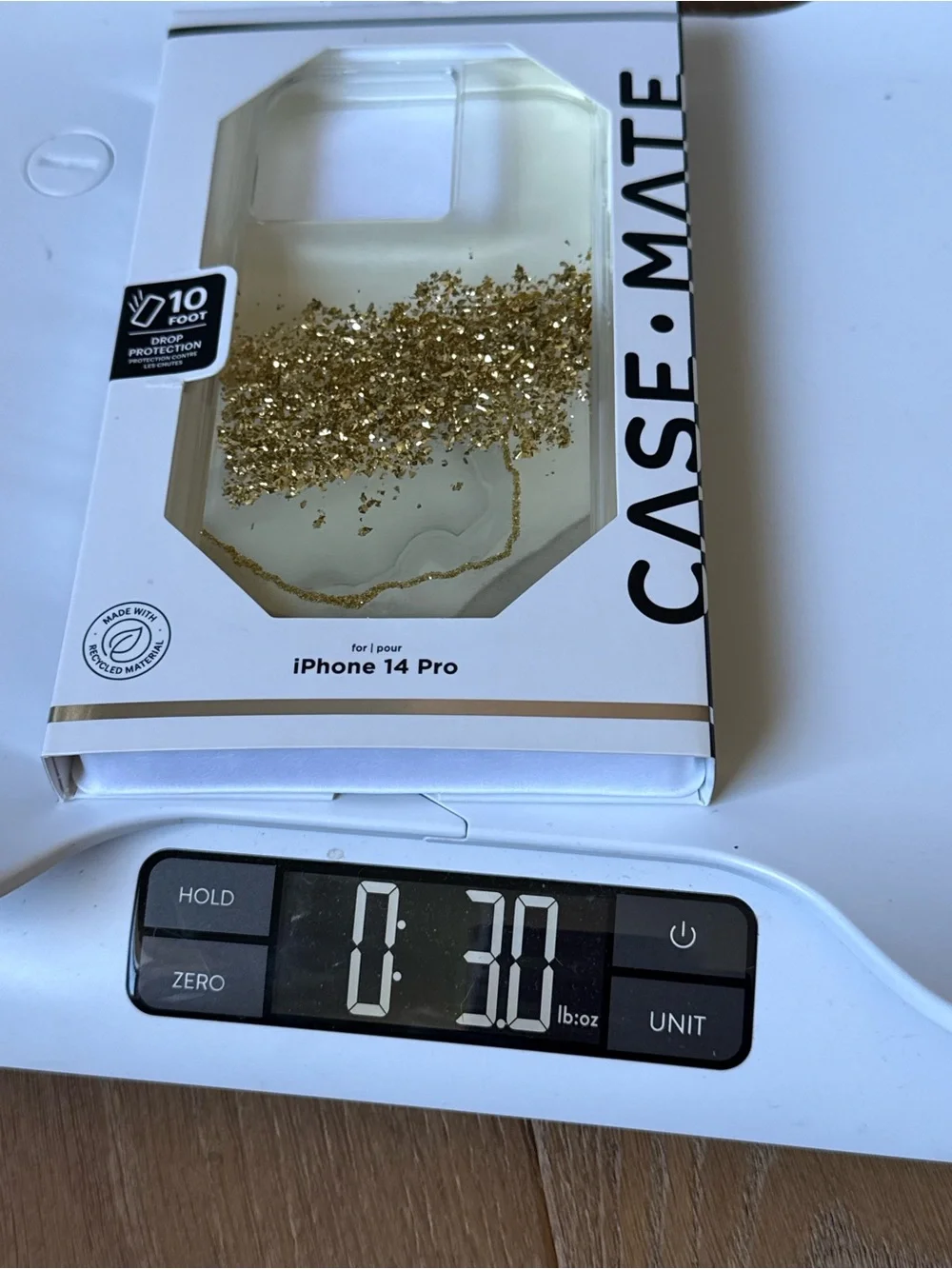 New case-mate Gold Glitter foil iPhone 14 PRO gold glitter sparkle marble case